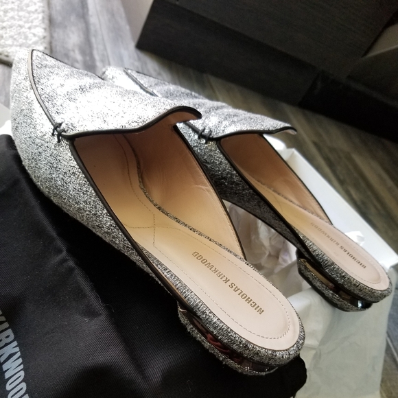 Nicholas Kirkwood Beya Metallic Boucle Mules, size 41 (11B) - Picture 7 of 9